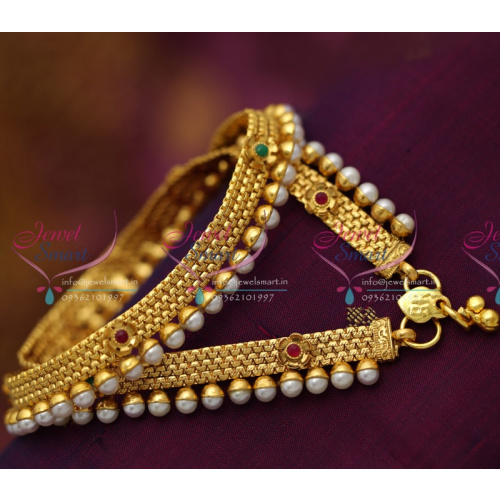 A6551 Antique Pearl Fancy Payal Anklet Leg Chain Fashion Jewellery Online