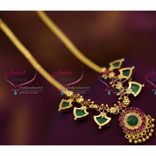 NL6580 Kerala Palakka Mala Design Necklace South Indian Traditional Jewellery
