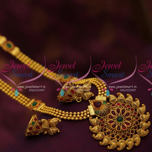 NL7001 Mango Design Kemp Pendant Beads Mala Chain Traditional Haram Online