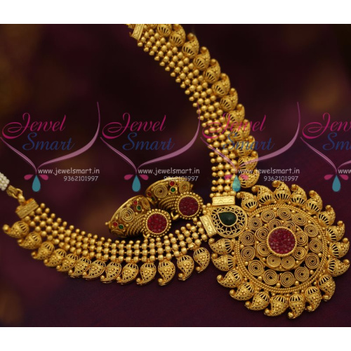 NL7270 South Indian Traditional Kemp Mango Necklace Beads Model Jewellery Online