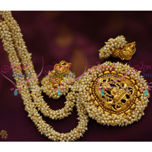 NL7144 Antique Gold Design Nagas Pearl Gundla Mala Beads Jewellery Buy Online 