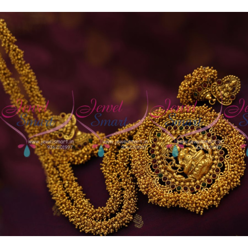 NL7146 Antique Beads Design Lakshmi Nagas Gundla Mala Temple Jewellery Buy Online 