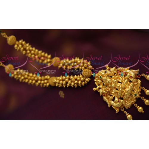 NL7197 One Gram Gold Plated Beads Gundla Mala Nagas Temple Jewellery God Lakshmi Design