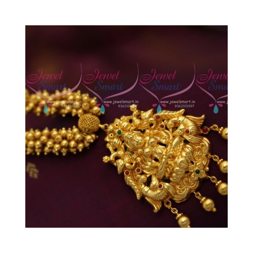 NL7197 One Gram Gold Plated Beads Gundla Mala Nagas Temple Jewellery God Lakshmi Design