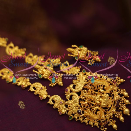 NL7024 One Gram Peacock Design Haram Temple Pendant Necklace Set Buy Online