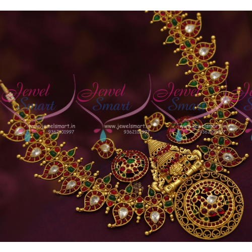NL7236 Kemp Rakkodi Temple Jewellery Padmanabhaswamy Gopura Gold Design New