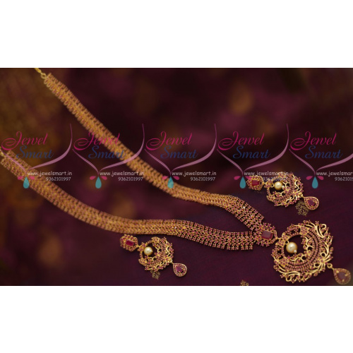 NL7268 Gold Plated Real Jewellery Finish Full Ruby Stones Haram Fancy Collections Online