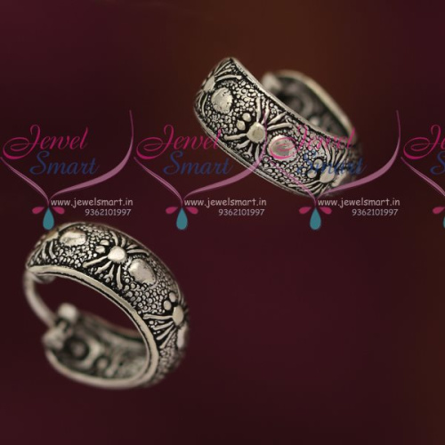 ER7338 92.5 Silver Jewellery Bali Earrings Oxidised Antique Finish New Designs Online