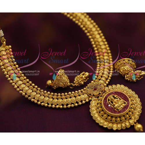 NL7210 Temple Jewellery Gold Plated Finish Latest Traditional Designs Necklace Online