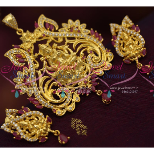 PS7088 Laxmi God Design Temple Jewellery Pendant Sets Jewellery Collections Shop Online