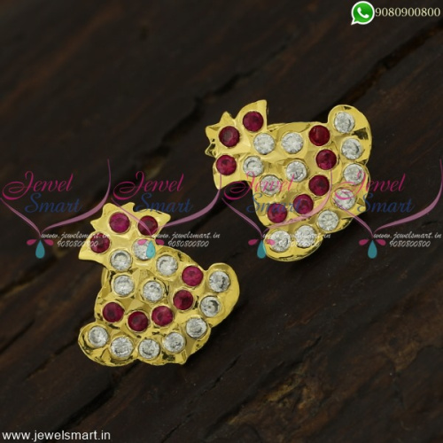 Tamilnadu Kammal Traditional Gold Ear Studs Designs Getti Metal Jewellery