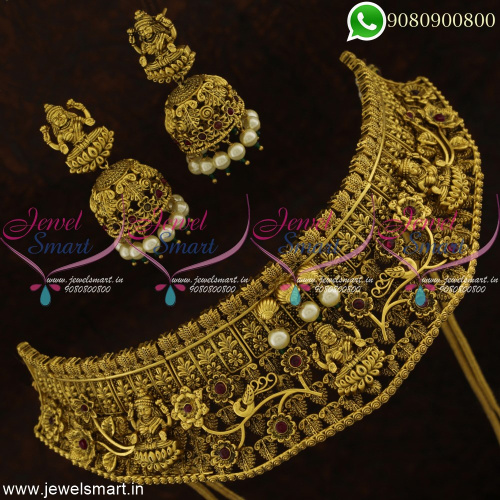 Temple Choker Necklace For Wedding Antique Gold Design Collections