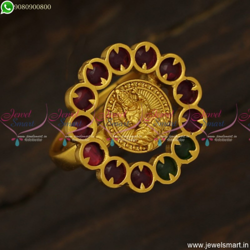 Temple Coin Finger Rings For Women Gold Design Imitation Jewellery Online F23819