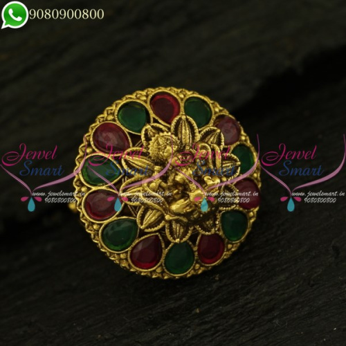 Temple Finger Rings Rotatable Design Rotatable Design Latest Traditional Jewellery Collections F20998