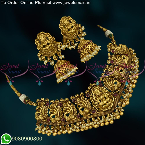 Classic Choker Necklace Designs for Wedding unique Temple Jewellery collections NL25348