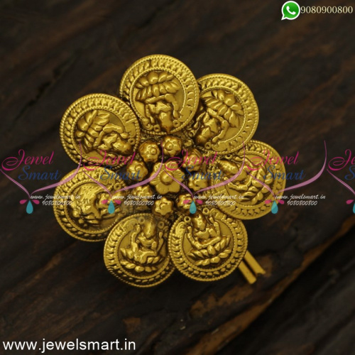 Temple Jewellery Coin Rakodi Jada Billa Antique Gold Hair Accessory Online H24717