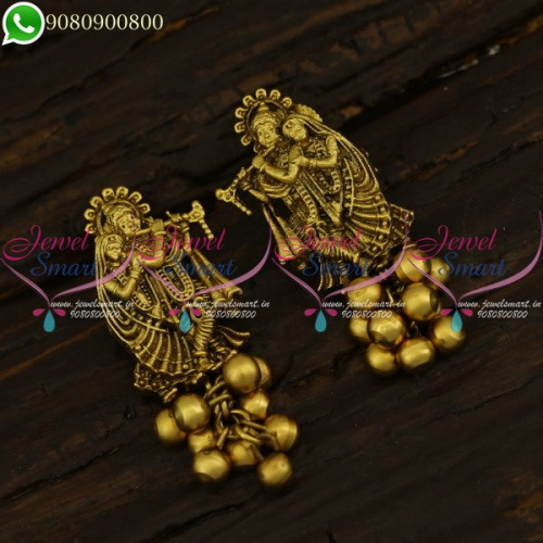 Temple Jewellery Collections Wholesale Online Lord Radhakrishna Antique Earrings ER21142