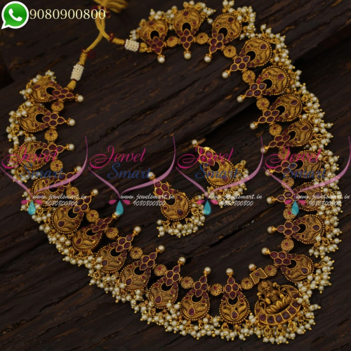 Temple Jewellery Gutta Pusalu Haram Long Necklace Bridal Designs NL21212