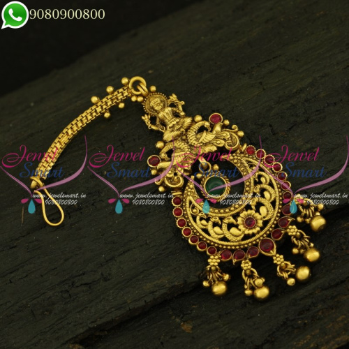 Temple Jewellery Maang Tikka Kemp Stones Collections Traditional Designs T20939