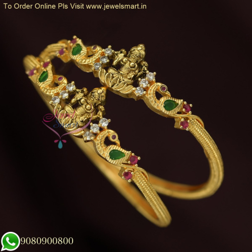 Temple Kada Elegance: Latest Low Price Antique Gold Bangles - Trending Jewelry Designs B26167