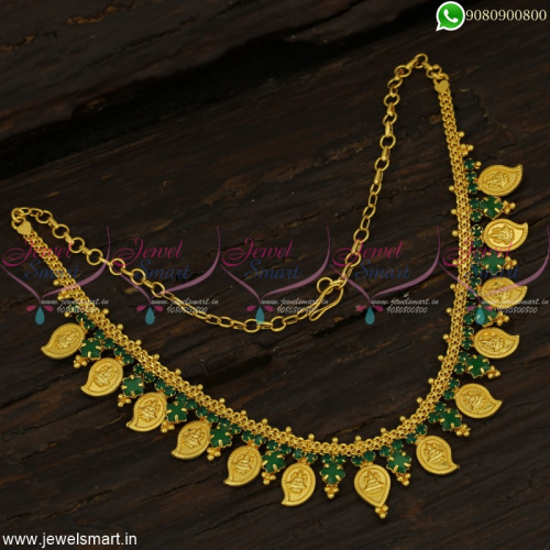 Temple Manga Model Kasumalai Traditional Gold Necklace Designs Online NL19366