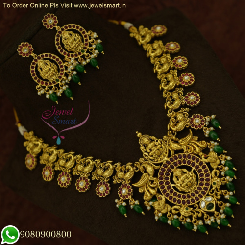 Exquisite Handmade Gold Necklace Designs - Premium Imitation Temple Jewellery NL26008