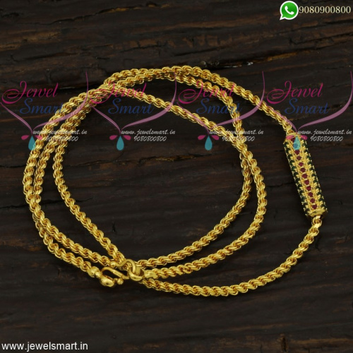 Thali Chain Designs With Mugappu Gold Covering Daily Use Jewellery Collections C21752