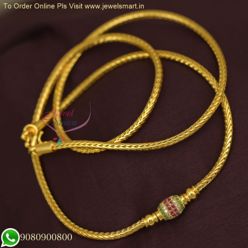 Appealing Thali Chain With CZ Diamond Mugappu Designer Jewellery Online C21973