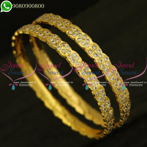 Thick Gold Bangles Traditional Finish Daily Use Jewellery Collections B20981