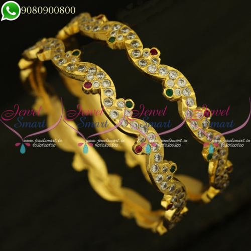 Thick Gold Neli Bangles Traditional Finish Daily Use Jewellery Collections B20916
