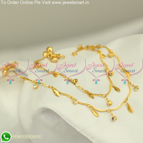 Thin Delicate Western Style Gold Plated Anklet Designs Latest P25226
