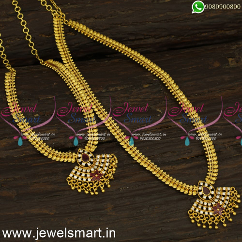 Time Saving Combo Long Necklace Sets One Gram Gold Mango Chains Online NL24276