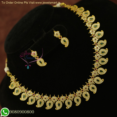 Excuisite Craftmanship Traditional Antique Gold Necklace Designs Featuring Mango Pendant NL26061
