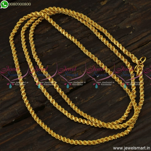 Traditional Gold Plated Chain 30 Inches 3 MM Thickness Thali Kodi Murukku Model