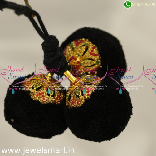 JK7414 Traditional Hair Jewellery Multi Colour Stone Fancy Fashion Kunjalam Round Online