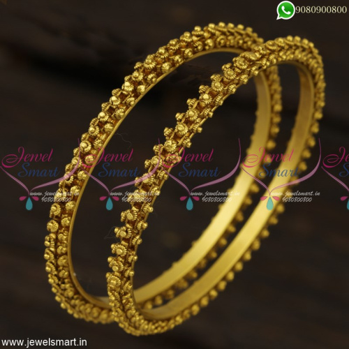 Traditional Handmade Gajri Gold Bangles Design In Imitation Antique Dull Finish B23294