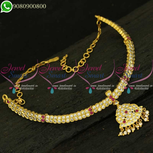 Traditional Jewellery Designs Gold Plated Necklace South Indian Attigai Collections Online NL20989