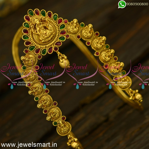 Traditional Wedding Jewellery Antique Gold Temple Bajuband Popular Vanki V24959