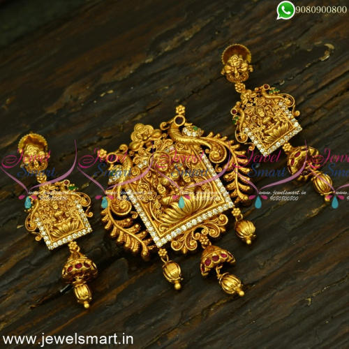 Treasure this Antique Gold Pendant Earrings From the Catalogue of Temple Jewellery PS25013