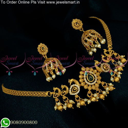 Trending Choker Necklace Designs Antique Gold Jewellery Inspired Collections NL25346