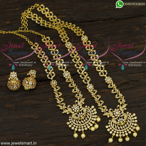 Trendy Fashion Jewellery Set For Wedding Short and Long Gold Necklace Combo NL22318