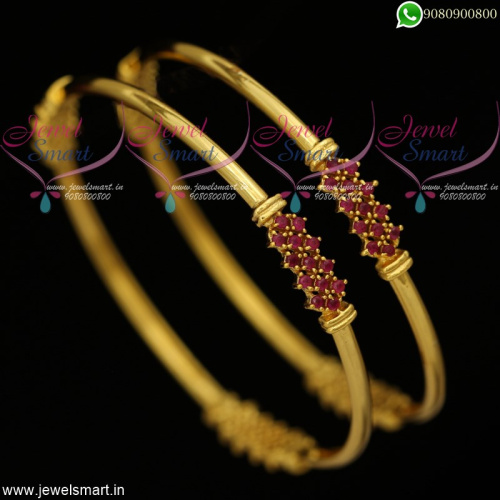 Trendy Jewellery Design Gold Plated Bangles Light Weight Collections Online