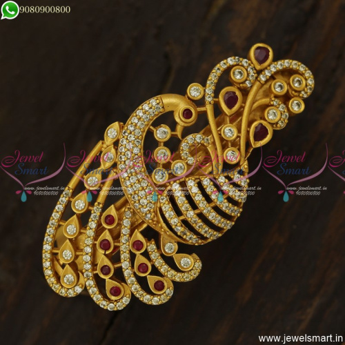 Trendy Peacock Jewellery Hair Clips Designs Matching With Matte Finish Ornaments H23708