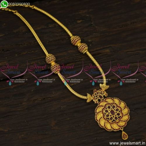 Trendy Thali Kodi Chain Stone Ball Mugappu Fashion Jewellery South Indian PS23672