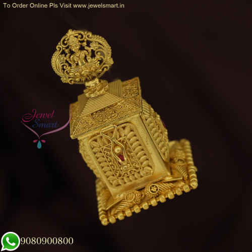 Tulsi Madam Design Kumkum Box in One Gram Gold: Exquisite Blend of Elegance and Spirituality S25862