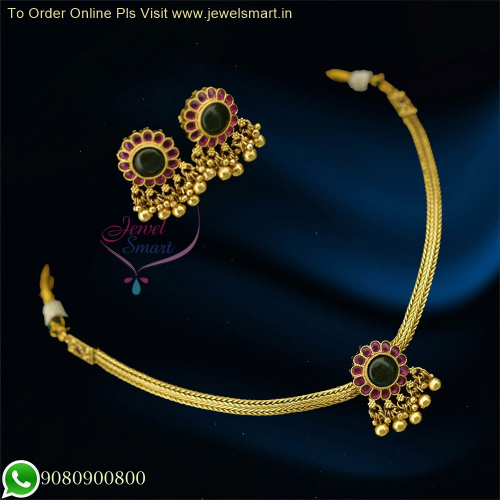 Simple and Elegant: One Gram Gold Chain Necklace Set, TV Artists' Preferred, Perfect for Sarees and Modern Dresses NL26310