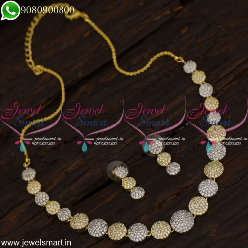 Two Tone Jewellery Gold Silver Necklace Set Dual Colour Fashion Plated 