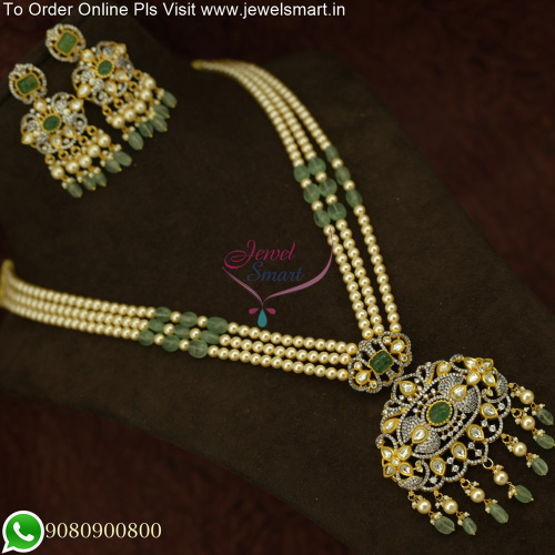 Victorian Style Indian Rani Haram Designs Kundan CZ and Glass Beads NL25630