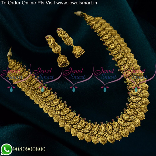 Vintage Kasumalai South Indian Temple Jewellery Designs Bridal Make Up Antique Gold NL25339