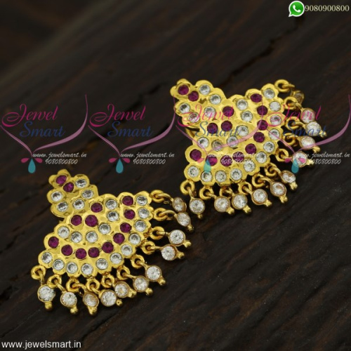 Visiri Thodu Ear Studs Gold Covering South Indian Designs Online ER21724